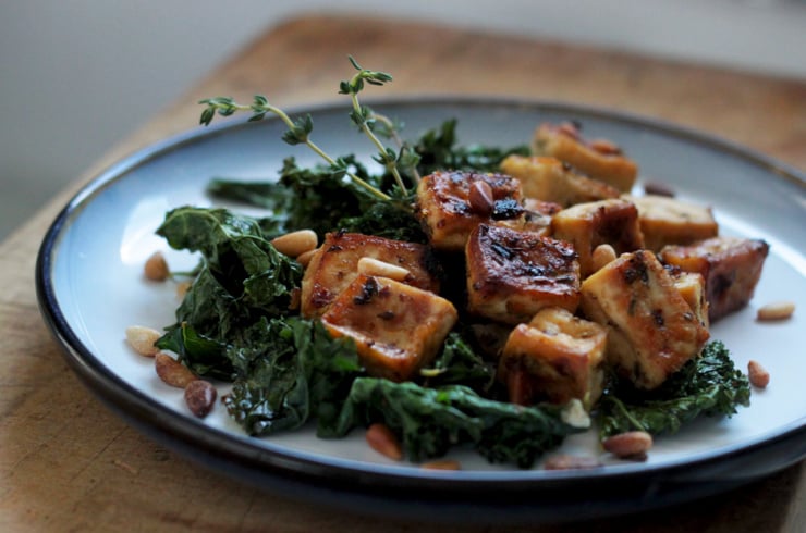 Chili and Lemon Roasted Tofu with Kale & Pine Nuts Chili and Lemon Roasted Tofu with Kale & Pine Nuts