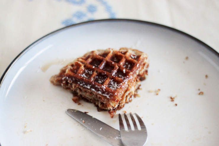 waffleFINAL3 banana coconut waffles (vegan and gluten-free) - The First Mess