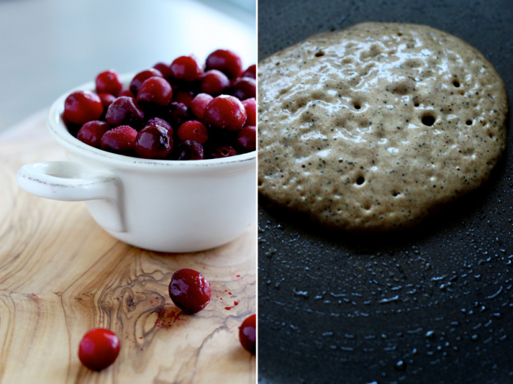 dirty chai pancakes + vanilla cranberry compote // The First Mess