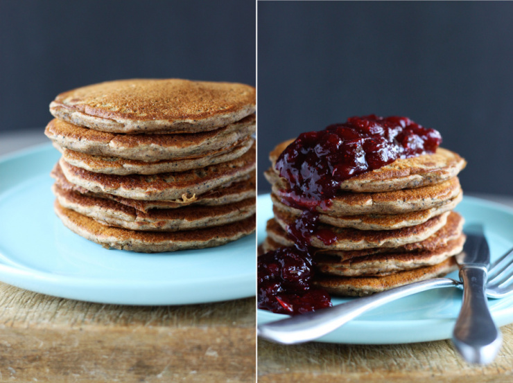 dirty chai pancakes + vanilla cranberry compote // The First Mess vegan dirty chai pancakes - The First Mess