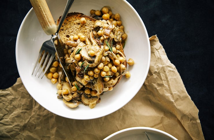 rosemary mushroom + chickpea ragoût on toast // the first mess