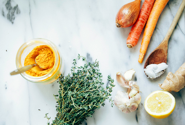 roasted carrots + rice with zingy turmeric broth // the first mess