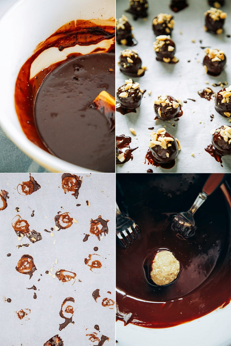 white + dark chocolate peanut butter cookie dough bonbons // the first mess