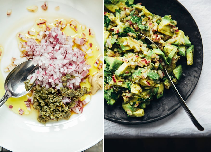 Avocado tartare with roasted beets and dukkah