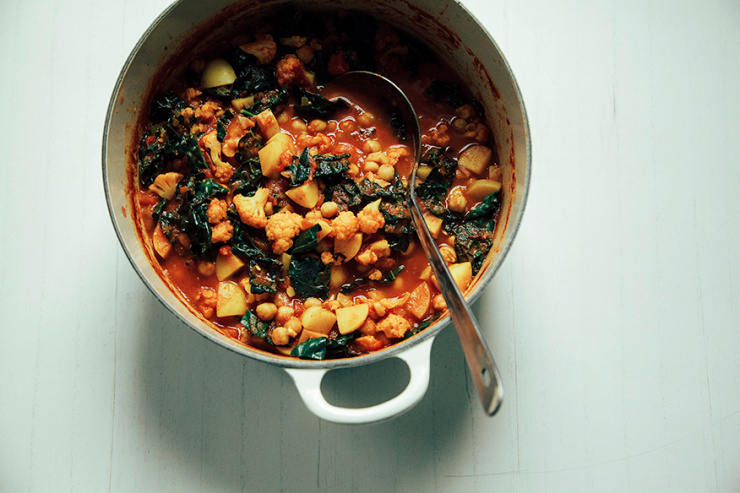 Spiced Cauliflower, Kale & Chickpea Stew