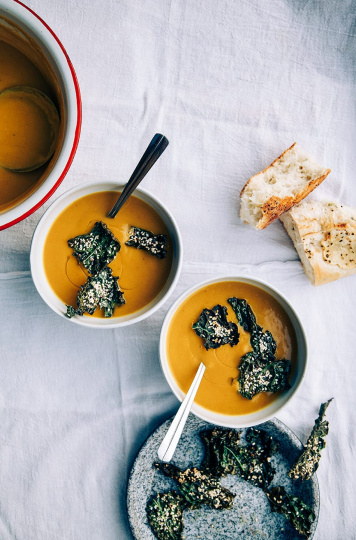 kabocha squash + roasted chestnut soup via @thefirstmess