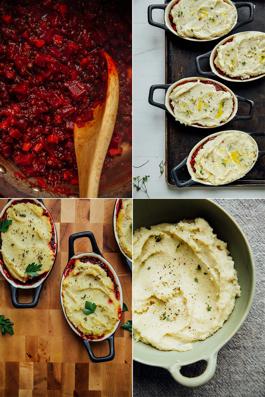 garden keeper's pie w/ beets, lentils + creamy celery root mash // @thefirstmess