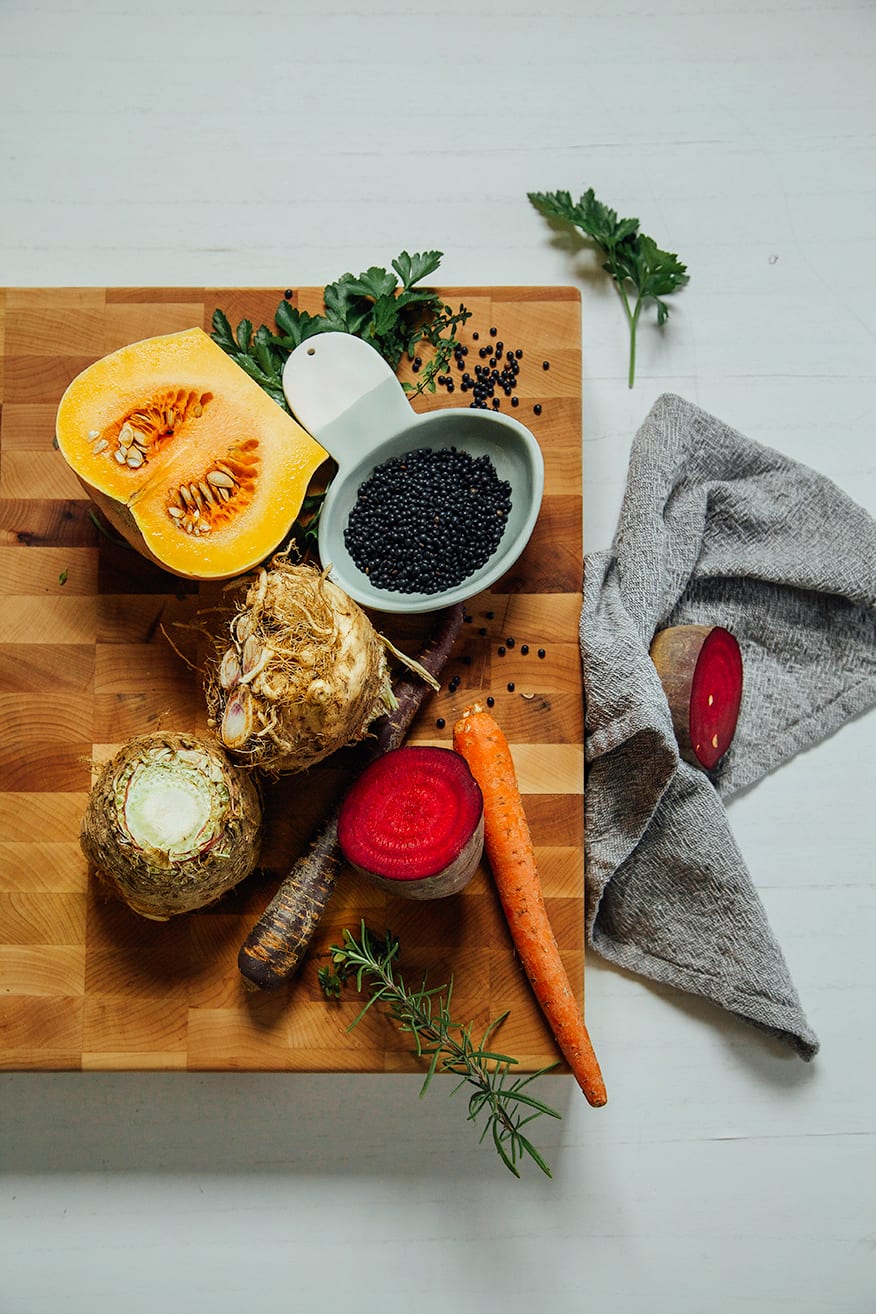 for a garden keeper's pie w/ beets, lentils + creamy celery root mash // @thefirstmess