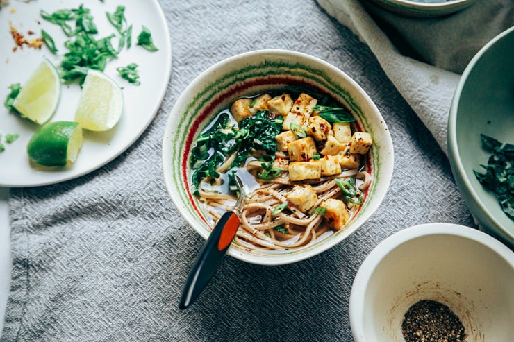garlic pepper soba w/ chili-roasted tofu // @thefirstmess