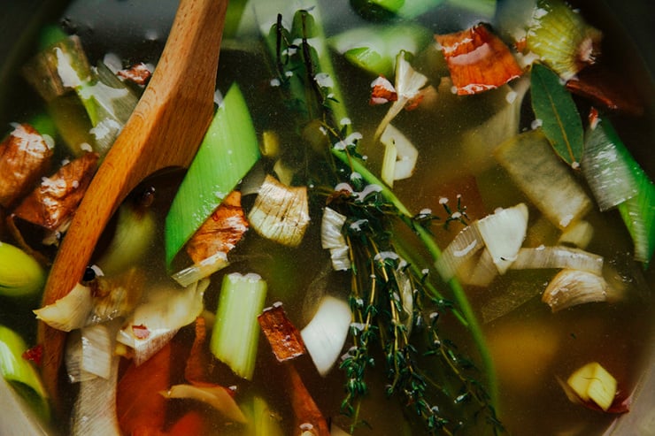 my vegetable stock process // @thefirstmess
