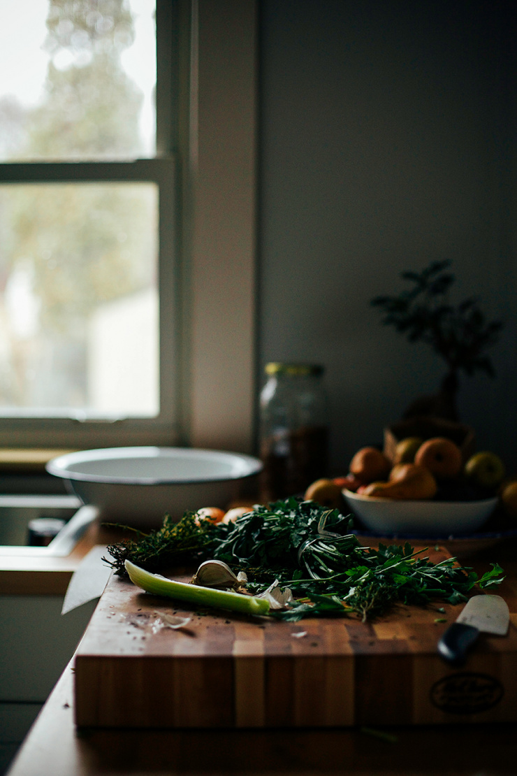 my vegetable stock process // @thefirstmess
