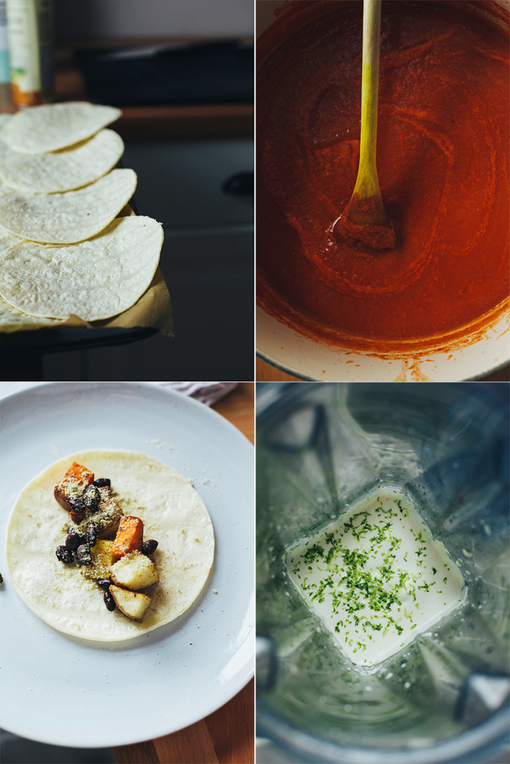 cozy vegan enchiladas w/ lime cream // via @thefirstmess