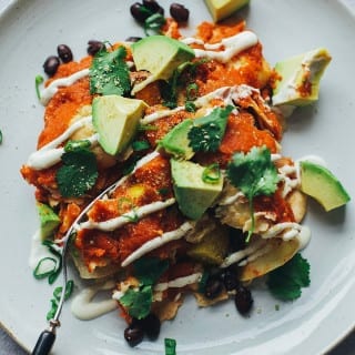 cozy vegan enchiladas w/ lime cream // via @thefirstmess