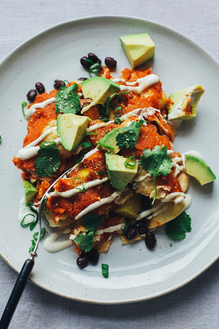 cozy vegan enchiladas w/ lime cream // via @thefirstmess