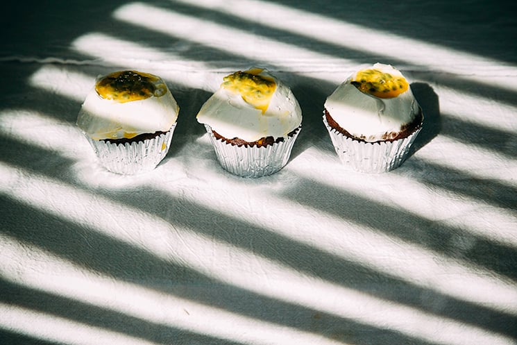 vegan chocolate passionfruit cupcakes + coconut cream frosting // www.thefirstmess.com