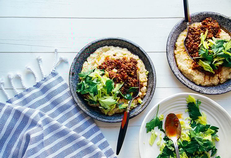 #vegan bbq lentils with millet "polenta" // https://bright-life.today