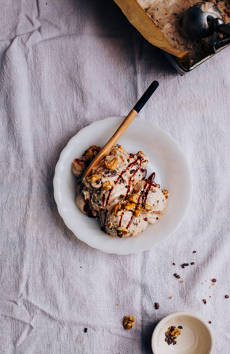 raw + vegan chunky monkey ice cream 