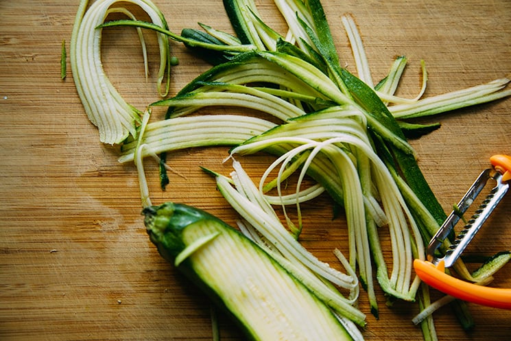 cool vegan noodle salad w/ seared tofu + zingy almond butter sauce // via thefirstmess.com