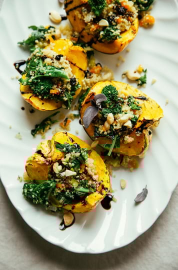 stuffed squash with broccoli rabe and quinoa // thefirstmess.com