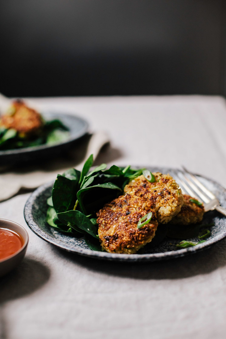 scallion, miso + peanut patties from "My Darling Lemon Thyme" - The First Mess