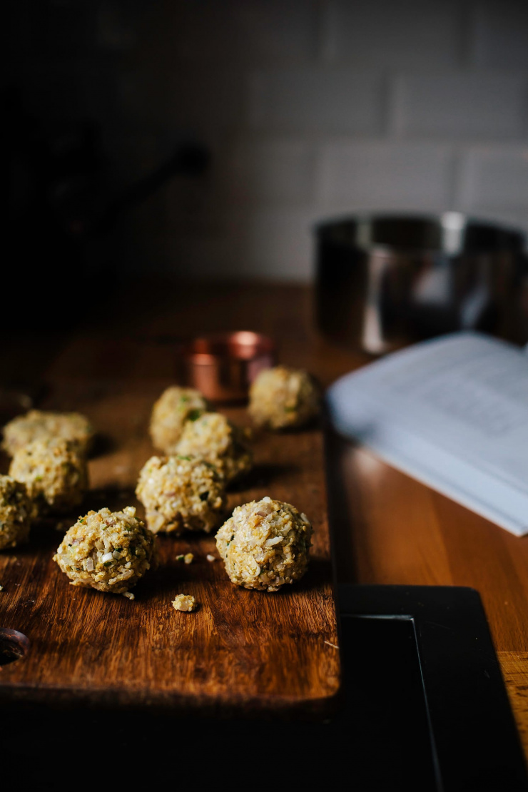 scallion, miso + peanut patties from "My Darling Lemon Thyme" - The First Mess