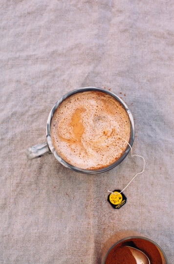 vegan vanilla rooibos tea latte with warm spices - The First Mess