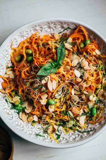 sweet potato noodles w/ creamy chipotle miso sauce - The First Mess