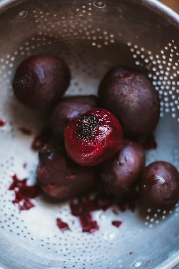 sprouted mung bowl with coconut quinoa + beet tahini - The First Mess