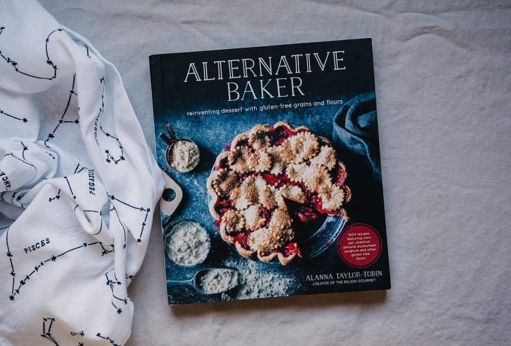 An overhead shot of the "ALternative Baker" cookbook.