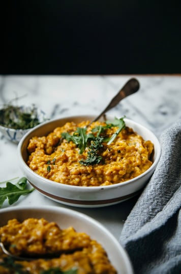 Creamy Vegan Farrotto with Butternut Squash - The First Mess