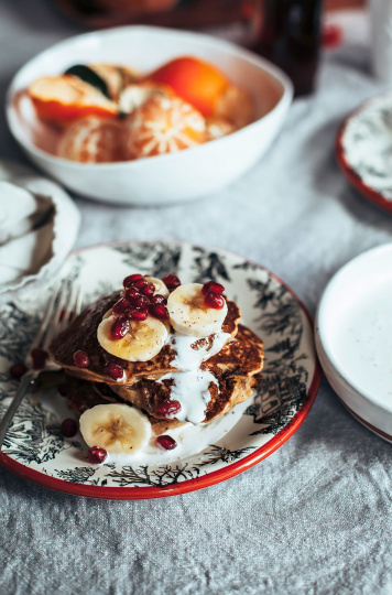 Banana Eggnog Pancakes - The First Mess (vegan)