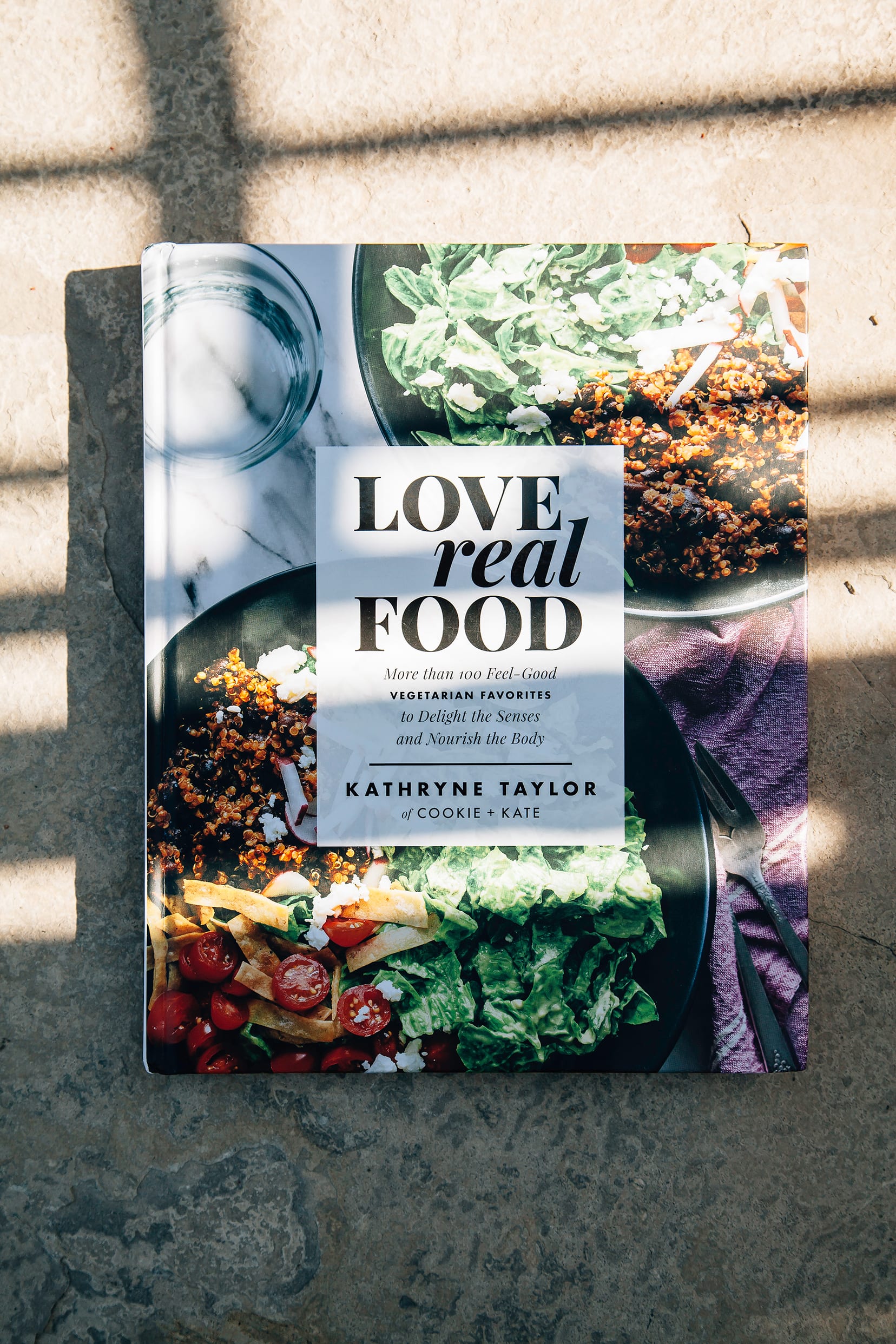 Fresh Taco Salads from "Love Real Food" (vegan recipe) An overhead shot of the "Love Real Food" cookbook.