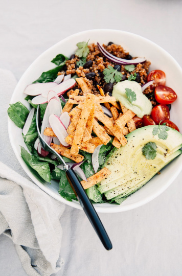 Fresh Taco Salads from "Love Real Food" (vegan recipe)