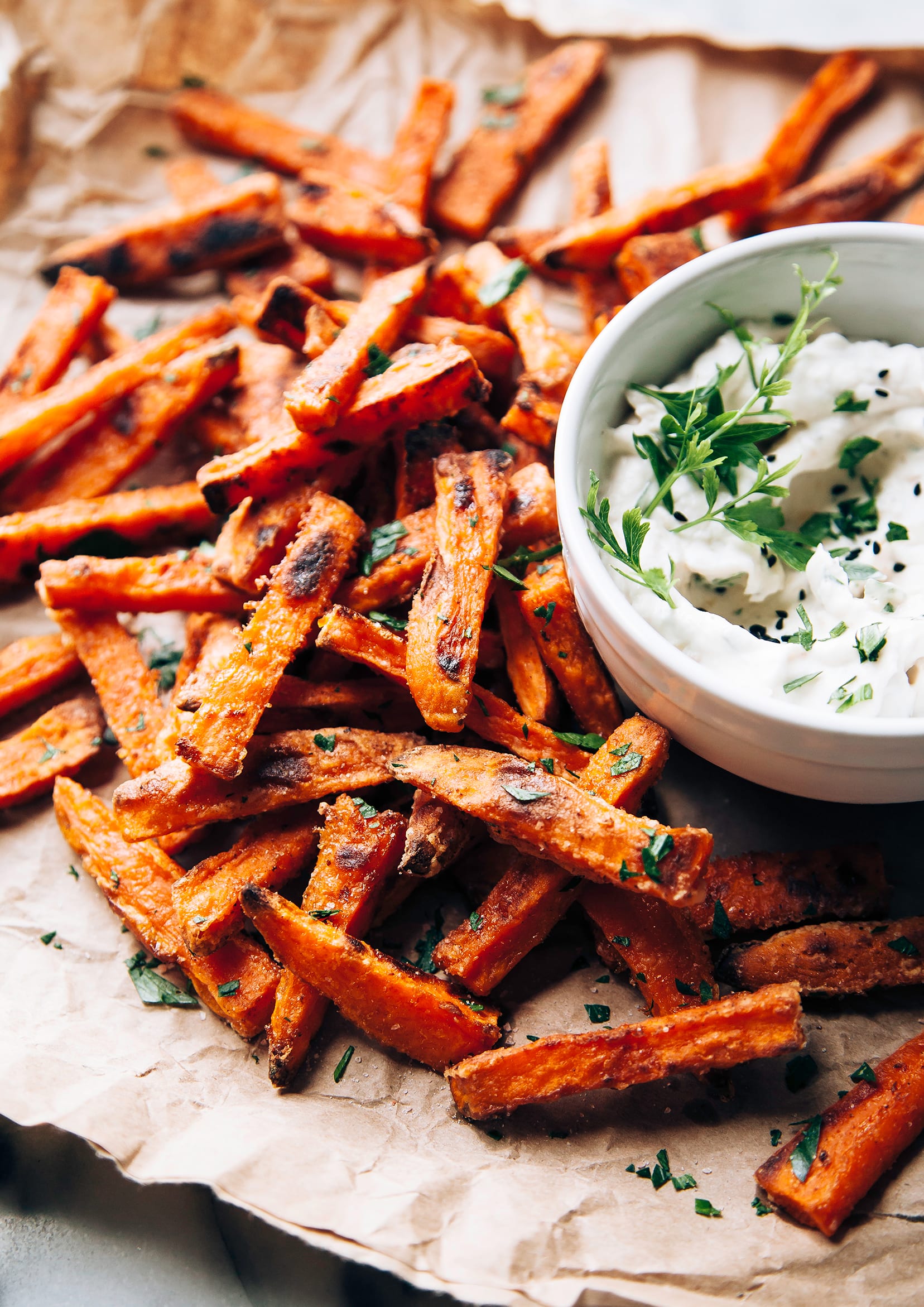 LEGITIMATELY CRISPY BAKED SWEET POTATO FRIES - The First Mess