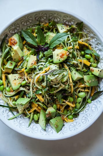 COLD VEG AND MANGO NOODLES WITH HOT HONEY SESAME DRESSING - THE FIRST MESS