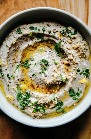 LUSCIOUS EGGPLANT DIP W/ TOASTED WALNUTS, TAHINI, LEMON & YOGURT - The First Mess