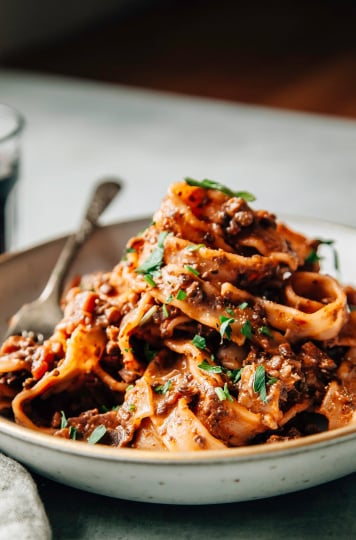 MUSHROOM & BEET BOLOGNESE - The First Mess