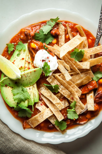 SMOKY SHIITAKE TORTILLA SOUP (vegan) - The First Mess