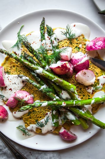 Herbed Chickpea Pancakes with Zesty Lemon Tahini - The First Mess