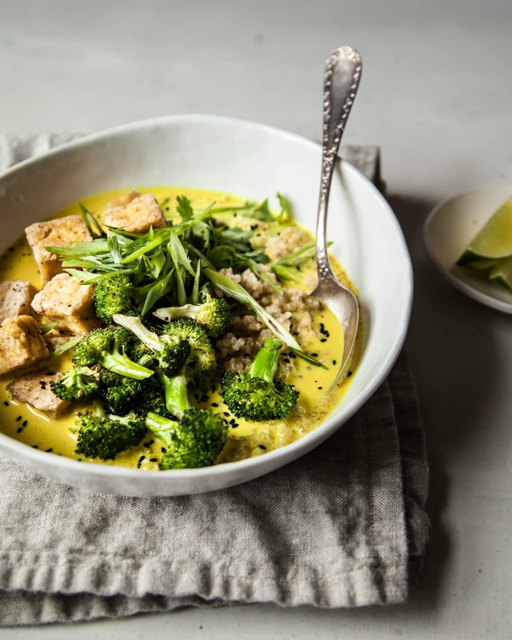 Golden Coconut Broth Bowls with Crispy Tofu - The First Mess