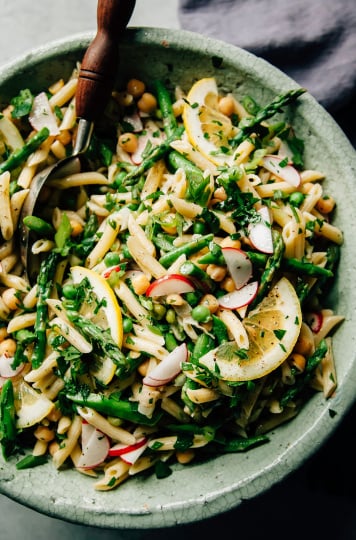 Lemony Spring Pasta Salad (vegan + nut-free) - The First Mess