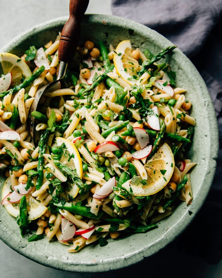 Lemony Spring Pasta Salad (vegan + nut-free) - The First Mess