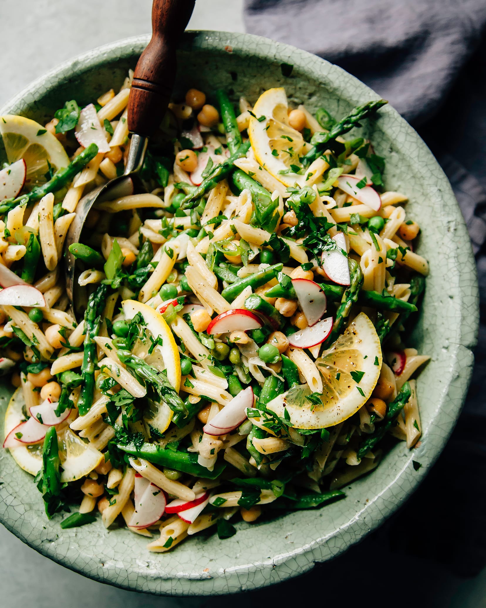 Lemony Spring Pasta Salad (vegan + nut-free) - The First Mess