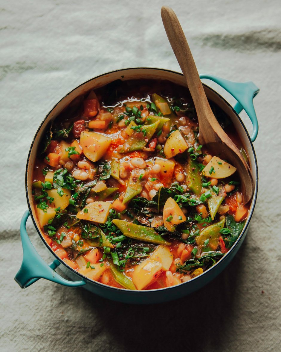 Smoky and Spicy White Bean Stew with Potatoes & Kale - The First Mess