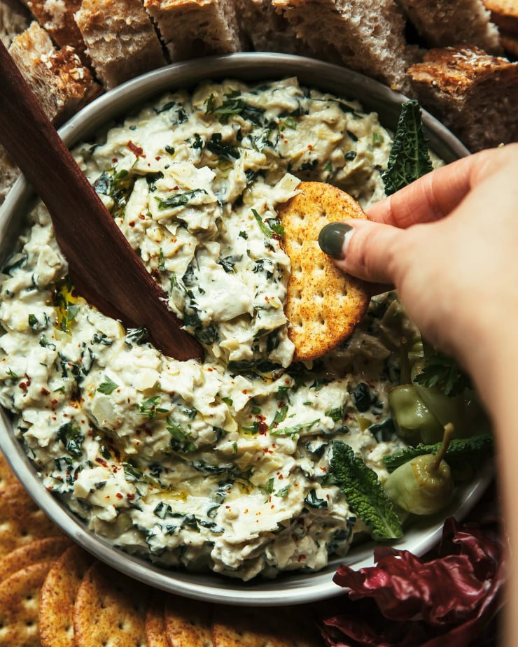 SPICY PEPPERONCINI, ARTICHOKE & KALE DIP (VEGAN)