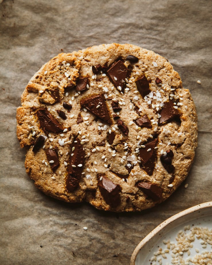 Jumbo grain-free tahini chocolate chunk cookie